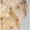 Wagon Wheel 5Lt Pendant - Bronze Metal & Clear & Amber Glass