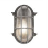Bulkhead Oval Outdoor Wall/Ceiling Light - Black Silver