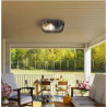 Bulkhead Oval Outdoor Wall/Ceiling Light - Black Silver
