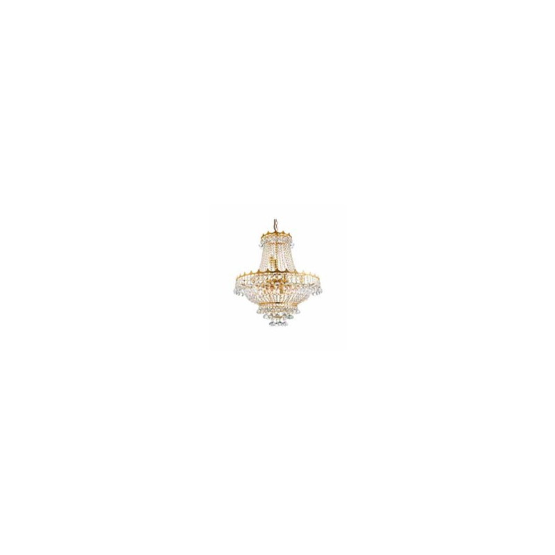 Versailles  9Lt Chandelier  - Gold Metal & Crystal