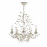 Alamandite 5Lt Pendant - Cream & Gold Metal & Glass Drops