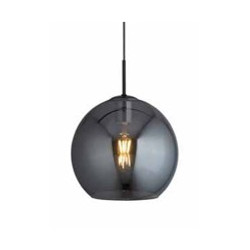 Amsterdam Pendant  - Black Metal & Smoked Glass
