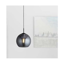 Amsterdam Pendant  - Black Metal & Smoked Glass