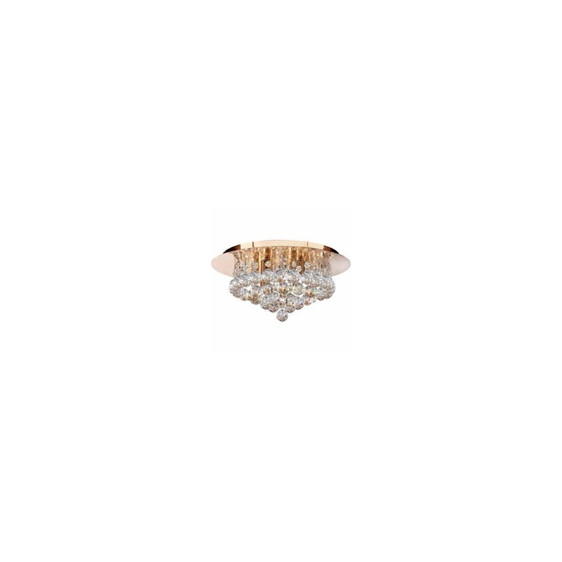 Hanna 4Lt Flush  - Gold Metal & Clear Crystal