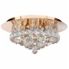 Hanna 4Lt Flush  - Gold Metal & Clear Crystal
