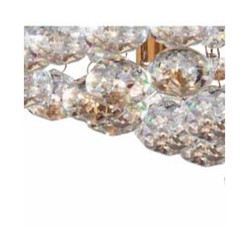 Hanna 4Lt Flush  - Gold Metal & Clear Crystal