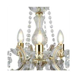 Marie Therese 5Lt Pendant - Polished Brass & Clear Acrylic