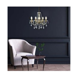 Marie Therese 5Lt Pendant - Polished Brass & Clear Acrylic