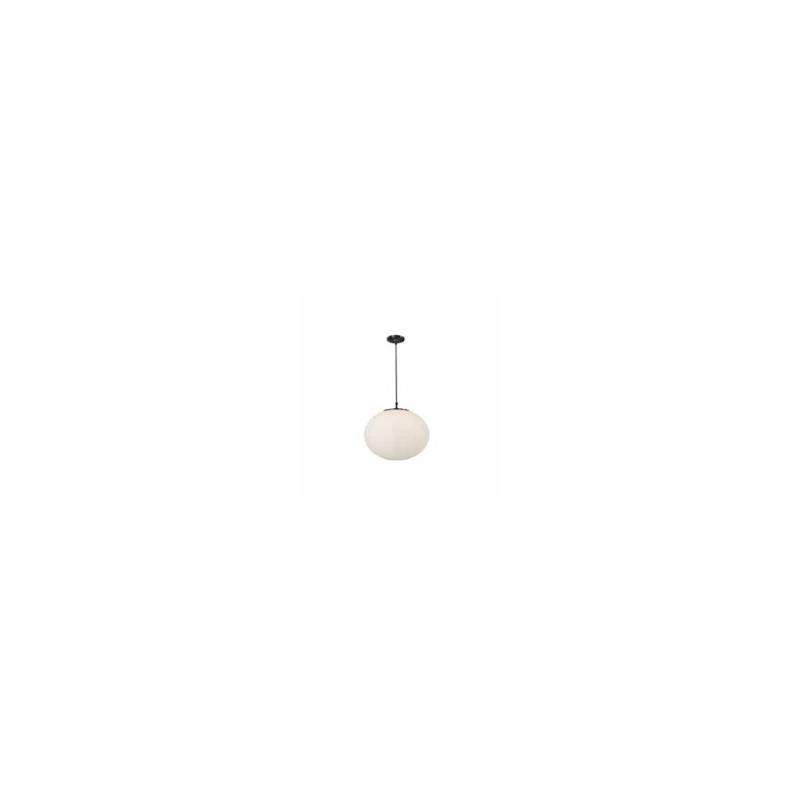 Atom Pendant - Black Metal & Opal Glass