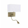 Hotel Wall Light- Antique Brass Metal & White Fabric