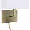 Hotel Wall Light- Antique Brass Metal & White Fabric
