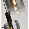 Sweden 3Lt Multi-Drop Pendant - Black Metal & Smoked Glass