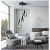 Sweden 3Lt Multi-Drop Pendant - Black Metal & Smoked Glass