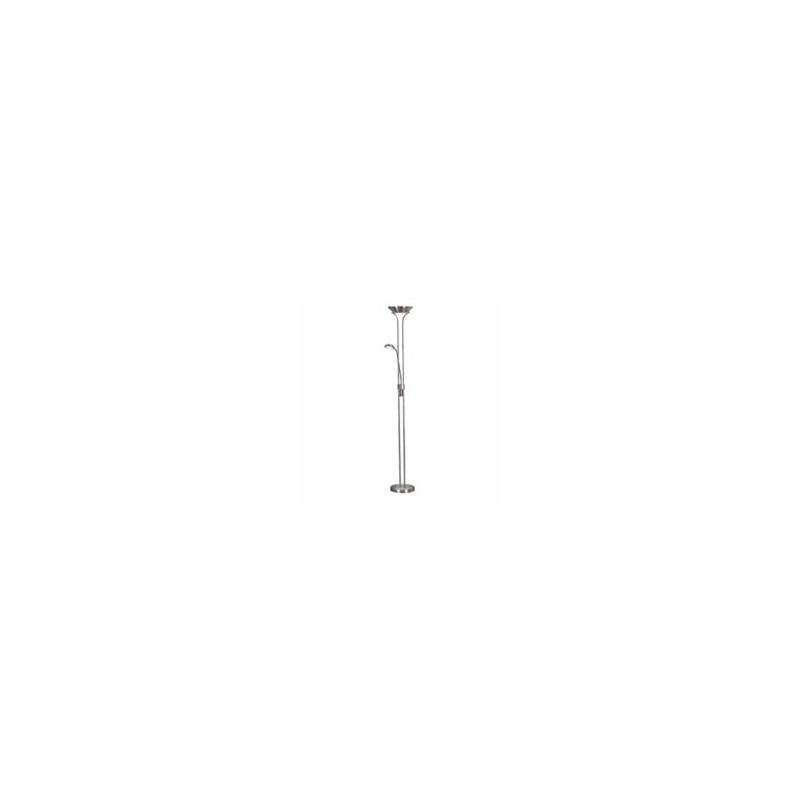 Mother & Child Floor Lamp - Satin Silver Metal & Glass