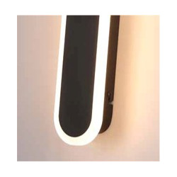 Bordo Oval LED Outdoor Wall Light, Length 300mm, Black