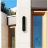 Bordo Oval LED Outdoor Wall Light, Length 300mm, Black