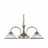 American Diner 3Lt Pendant - Antique Brass & Ribbed Glass