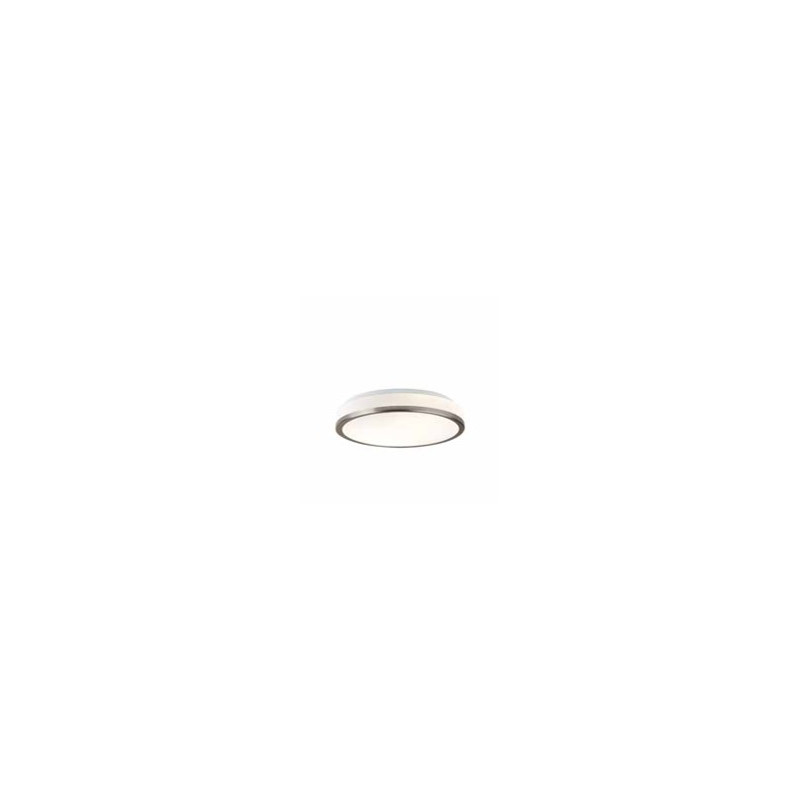 Cheese 2Lt Flush - Satin Silver Metal & White Glass