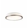 Cheese 2Lt Flush - Satin Silver Metal & White Glass