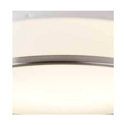 Cheese 2Lt Flush - Satin Silver Metal & White Glass
