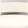 Cheese 2Lt Flush - Satin Silver Metal & White Glass