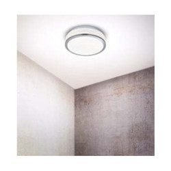 Cheese 2Lt Flush - Satin Silver Metal & White Glass
