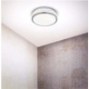 Cheese 2Lt Flush - Satin Silver Metal & White Glass