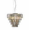Clarissa 9Lt Pendant - Chrome & Clear, Smoked & Amber Glass