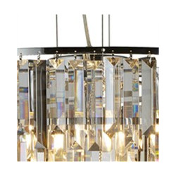 Clarissa 9Lt Pendant - Chrome & Clear, Smoked & Amber Glass