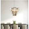 Clarissa 9Lt Pendant - Chrome & Clear, Smoked & Amber Glass