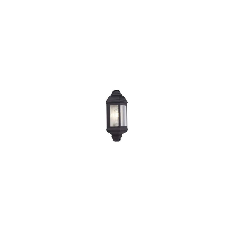 Maine  Outdoor Wall Light - Black Metal & Clear Glass