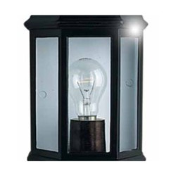 Maine  Outdoor Wall Light - Black Metal & Clear Glass