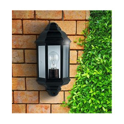 Maine  Outdoor Wall Light - Black Metal & Clear Glass