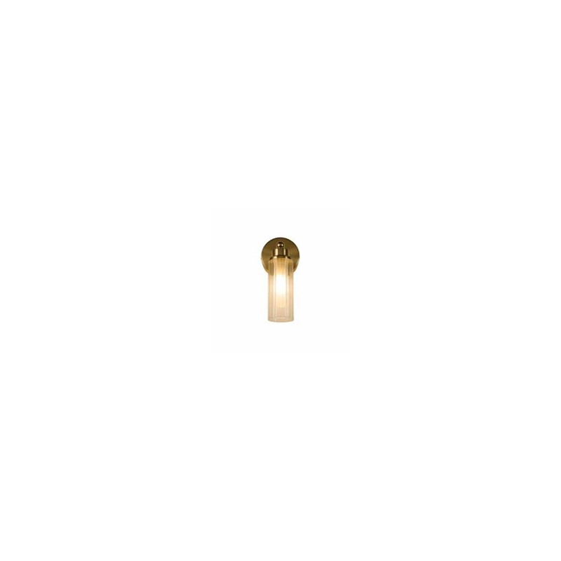 Imperial 1Lt Wall Light, Satin Brass Metal & Clear Ribbed Gl