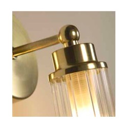 Imperial 1Lt Wall Light, Satin Brass Metal & Clear Ribbed Gl