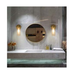 Imperial 1Lt Wall Light, Satin Brass Metal & Clear Ribbed Gl