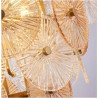 Wagon Wheel 9Lt Pendant - Bronze Metal, Clear & Amber Glass