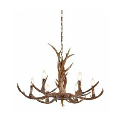 Stag 6Lt Pendant - Brown Resin
