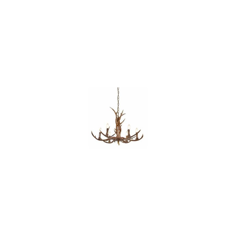 Stag 6Lt Pendant - Brown Resin