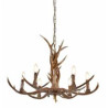 Stag 6Lt Pendant - Brown Resin