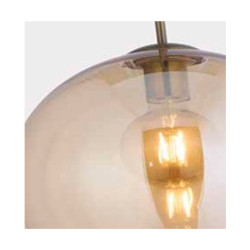 Balls  Pendant  - Antique Brass Metal & Amber Glass