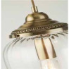 Moscow Pendant  - Antique Brass Metal & Ribbed Glass