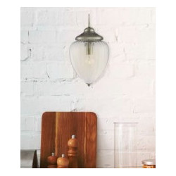 Moscow Pendant  - Antique Brass Metal & Ribbed Glass