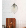 Moscow Pendant  - Antique Brass Metal & Ribbed Glass