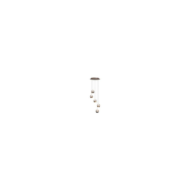 Seeds 5Lt Multi Drop Pendant, Latte Metal with Champagne Gla