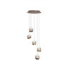 Seeds 5Lt Multi Drop Pendant, Latte Metal with Champagne Gla