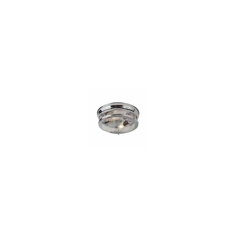 Glasgow 2Lt Flush  - Chrome Metal & Clear Glass