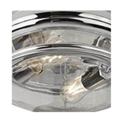 Glasgow 2Lt Flush  - Chrome Metal & Clear Glass