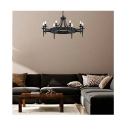 Cartwheel II  8Lt Pendant - Black Wrought Iron