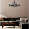 Cartwheel II  8Lt Pendant - Black Wrought Iron